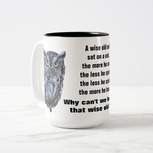 DE WISE OUDE mok (Voorkant links)