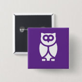 De Wise Owl Vierkante Button 5,1 Cm (Voorkant /achterkant)