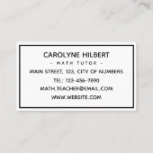 De Wiskunde van de Academie Taakman - Funny Visite Visitekaartje (Achterkant)