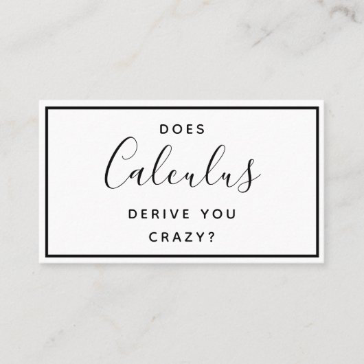 De Wiskunde van de Academie Taakman - Funny Visite Visitekaartje (Voorkant)