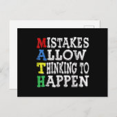 De Wiskunde van de leraar laat de fouten toe toest Briefkaart (Voorkant / Achterkant)