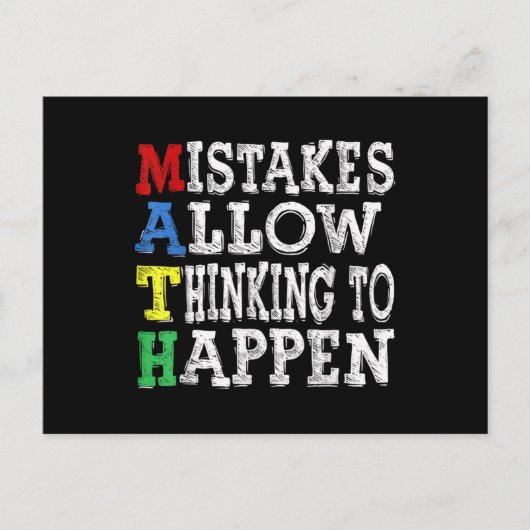 De Wiskunde van de leraar laat de fouten toe toest Briefkaart (Voorkant)