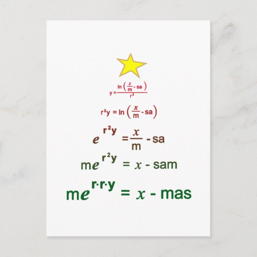 De Wiskunde van Kerstmis Briefkaart (Voorkant)