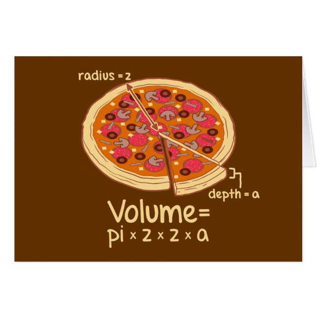 De Wiskundige Formule van het Volume van de pizza (Voorkant Horizontaal)