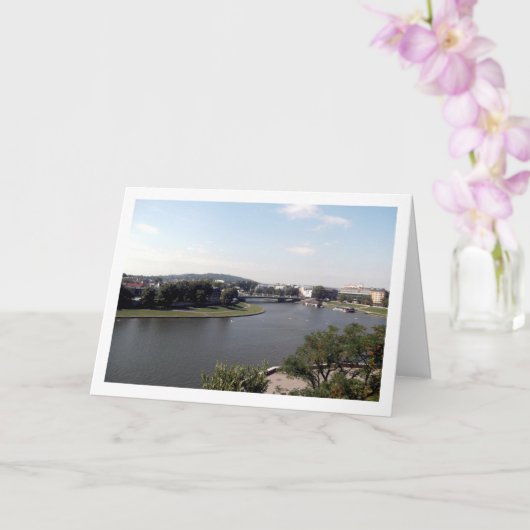 De Wisła rivier, Krakau, Polen Kaart (Orchidee)