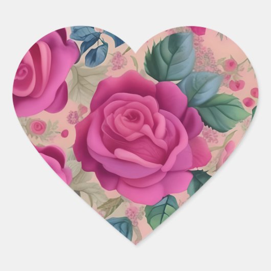 De wisper van de Rozen - Zacht en sereen Hart Sticker (Voorkant)