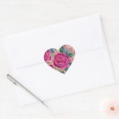 De wisper van de Rozen - Zacht en sereen Hart Sticker (Envelop)