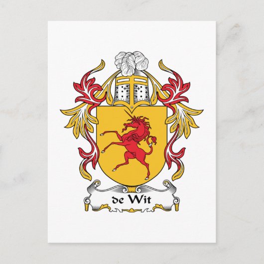 de Wit Family Crest Briefkaart (Voorkant)