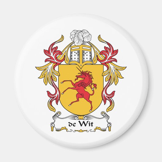 de Wit Family Crest Magneet (Voorkant)