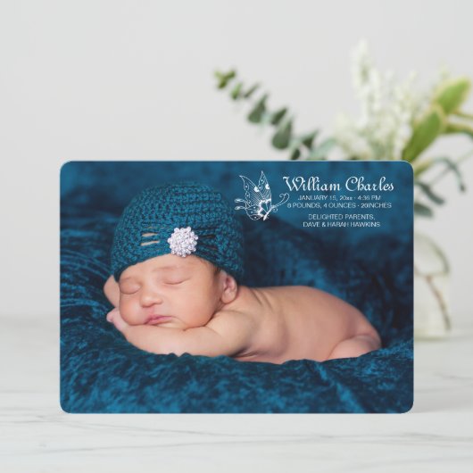 De witte Aankondiging van de Geboorte van de Foto (Staand voorkant)