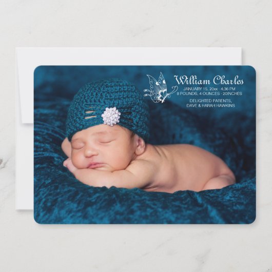 De witte Aankondiging van de Geboorte van de Foto (Voorkant)