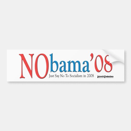 De witte achtergrond van NObama Bumpersticker (Voorkant)