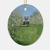 de witte appelboomgaard Nova Scotia flowe Keramisch Ornament (Links)