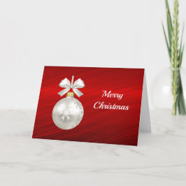 De witte Bal van Kerstmis Feestdagen Kaart