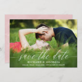 De witte Bekleding van het Manuscript van het Gesc Save The Date (Voorkant / Achterkant)