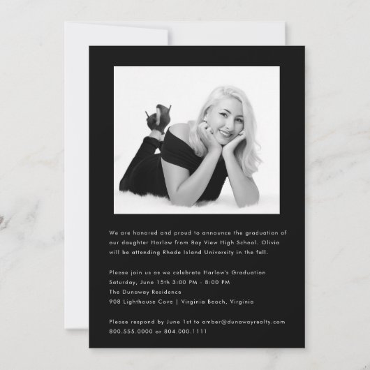 De Witte Bekleding van het Manuscript van Trendy T Aankondiging (Achterkant)