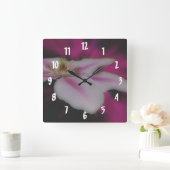 De witte Bloem van Clematissen Vierkante Klok (Huis)