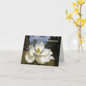 De witte bloem van de Magnolia zegt het Denken aan Kaart (Gele Bloem)