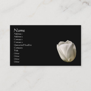 De witte Bloem van de Tulp op Zwart Visitekaartje