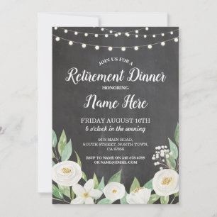 De Witte Bloemen van Retirement Party Retire Chalk Kaart