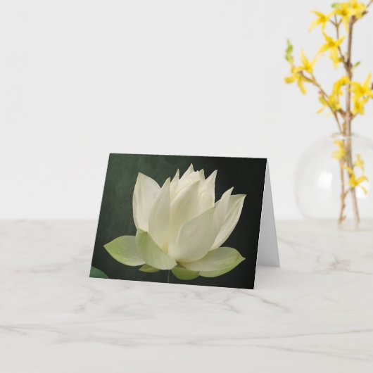 De witte Bloesem BloemenNotecard van Lotus Kaart (Gele Bloem)
