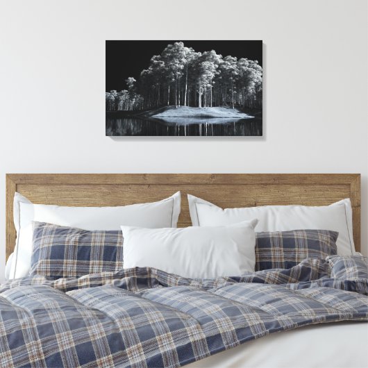 De witte Bossen (nacht) Canvas Print (Insitu (Slaapkamer))