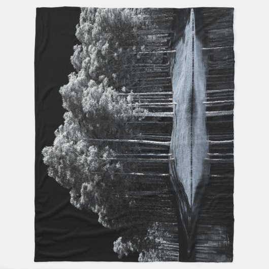 De witte Bossen (nacht) Fleece Deken (Voorkant)
