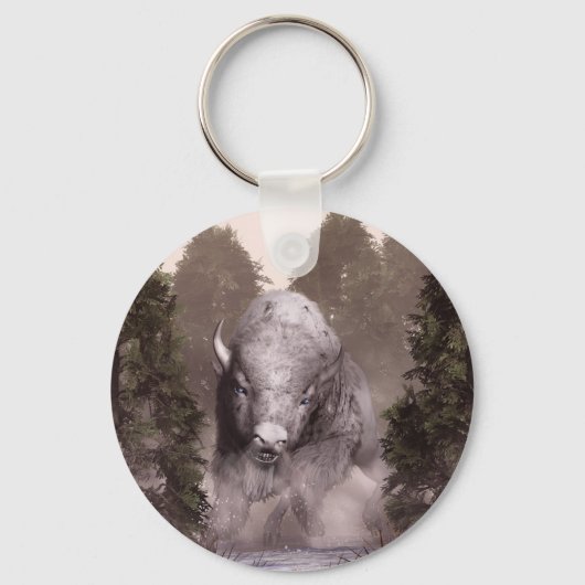 De witte buffel sleutelhanger (Voorkant)