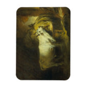 De Witte Bull in de Stable (olie op canvas) Magneet (Verticaal)