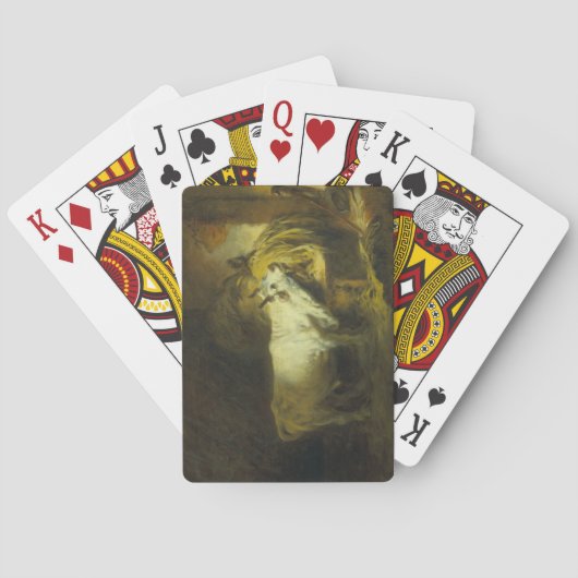 De Witte Bull in de Stable (olie op canvas) Pokerkaarten (Achterkant)