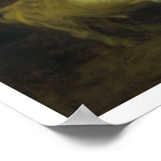 De Witte Bull in de Stable (olie op canvas) Poster (Hoek)