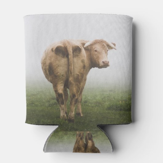 De witte Bull van de Koe die terug in een Gebied v Blikjeskoeler (Achterkant)