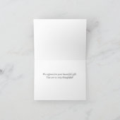 de witte calla lelies op linnen danken u kaarden bedankkaart (Binnen)