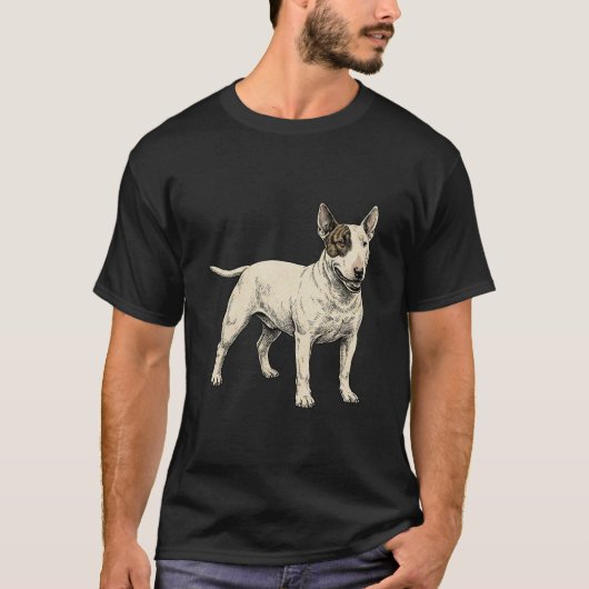 De Witte Cavaler: Onderscheidende Bull Terrier T-shirt (Voorkant)