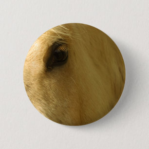 De witte Close-up van het Paard Ronde Button 5,7 Cm