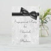 De Witte Damask van de Engagement Party en Faux Bo Kaart (Staand voorkant)