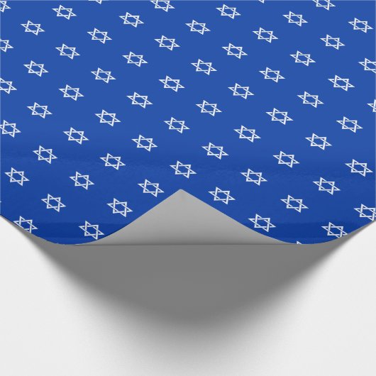 De witte Davidsster op blauw Cadeaupapier (Hoek)