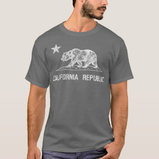 de witte druk op de konijnenstaat van Californië T-shirt