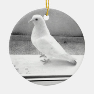 De witte duif keramisch ornament