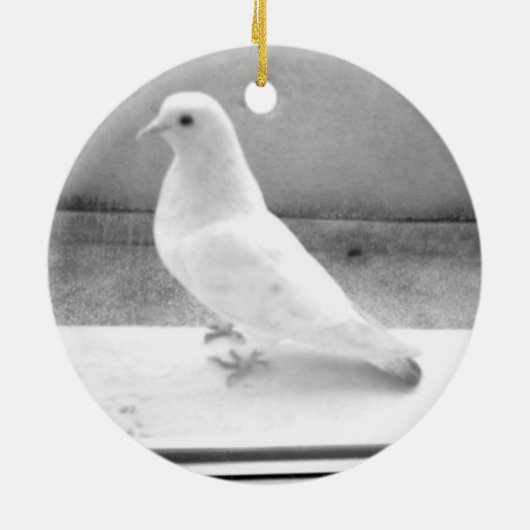 De witte duif keramisch ornament (Achterkant)