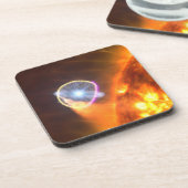 De witte dwergster in V407 Cygni Bier Onderzetter (Linkerzijde)