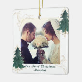 De witte elegante Waterverf behandelt onze eerste Keramisch Ornament (Links)