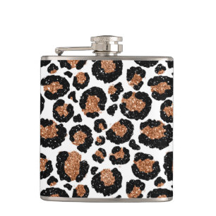 De witte en Gouden Jachtluipaard van de Folie - Heupfles