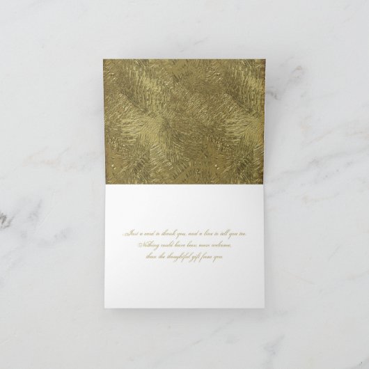 De witte en Gouden Veer van de Pauw dankt u kaardt Bedankkaart (Binnen)