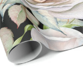 De witte en Roze Zwarte Achtergrond van de Rozen Cadeaupapier (Rol Hoek)
