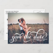 De witte Fancy Foto van het Manuscript sparen het  Aankondigingskaart (Voorkant / Achterkant)