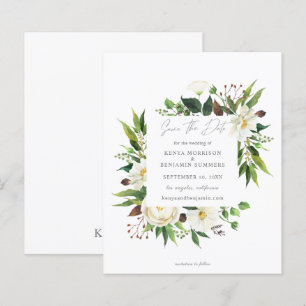 De Witte Floral van de begroting & Greenery sparen