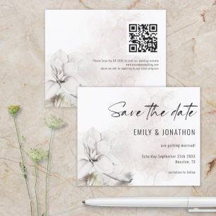 De Witte Florals van de begroting Bieden QR Code s