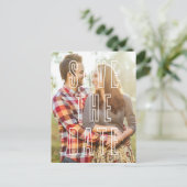 De witte Foto van de Bekleding van de Typografie s Aankondigingskaart (Staand voorkant)