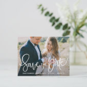 De witte  Foto van de Hand sparen de Datum Aankondigingskaart (Staand voorkant)